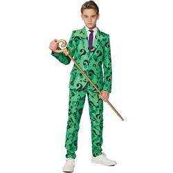 Joker Kostuum | Batman Schurkthe Riddler Vraagteken | Jongen | Maat 158-164 | Halloween | Verkleedkleding